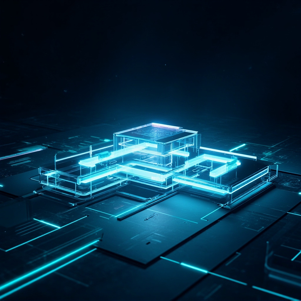Abstract glass systems architecture representing technology planning and design